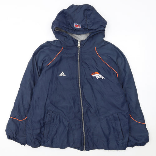 Adidas Boys Blue NFL Team Track Jacket 14 Years Hooded Full Zip