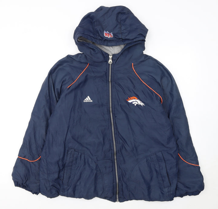 Adidas Boys Blue NFL Team Track Jacket 14 Years Hooded Full Zip