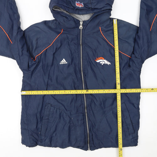 Adidas Boys Blue NFL Team Track Jacket 14 Years Hooded Full Zip