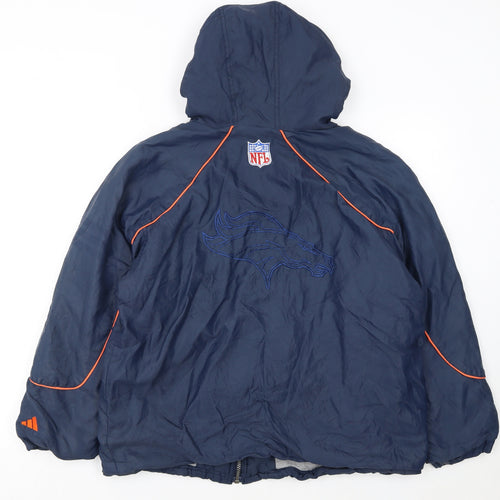 Adidas Boys Blue NFL Team Track Jacket 14 Years Hooded Full Zip