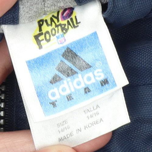 Adidas Boys Blue NFL Team Track Jacket 14 Years Hooded Full Zip