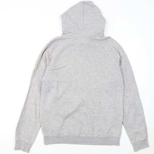 Adidas Men's Grey Pullover Hoodie Small Logo Fleece Sweatshirt