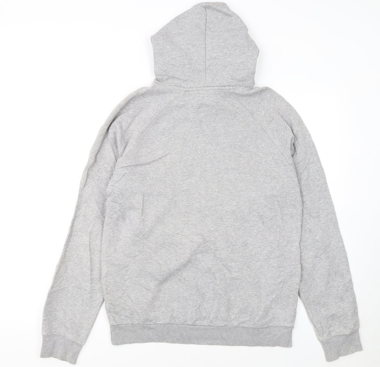 Adidas Men's Grey Pullover Hoodie Small Logo Fleece Sweatshirt