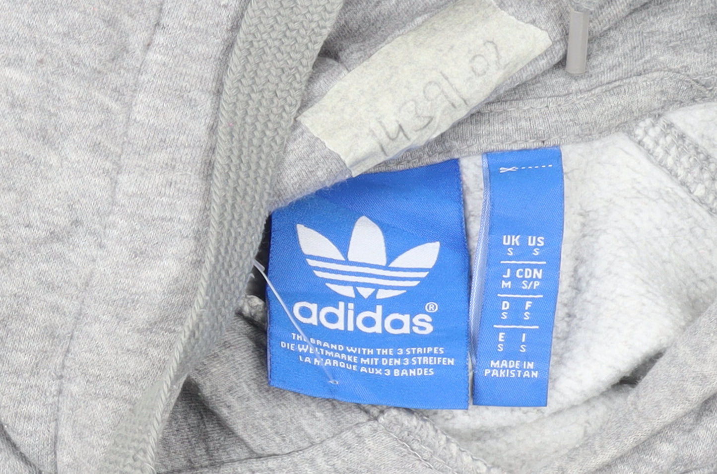 Adidas Men's Grey Pullover Hoodie Small Logo Fleece Sweatshirt
