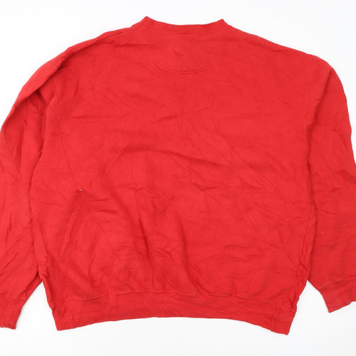 Starter Team Nebraska Red Crew Neck Sweatshirt Women L Cotton Blend
