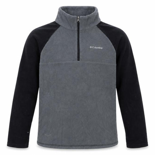Columbia Boys Grey Fleece Quarter Zip Pullover Sweatshirt L 14-15 Years
