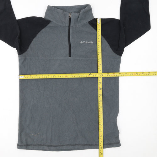 Columbia Boys Grey Fleece Quarter Zip Pullover Sweatshirt L 14-15 Years