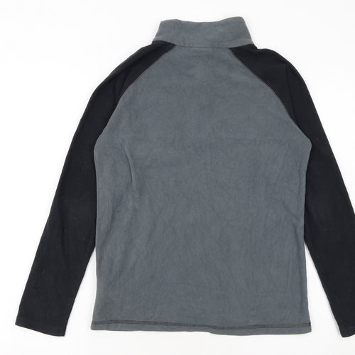 Columbia Boys Grey Fleece Quarter Zip Pullover Sweatshirt L 14-15 Years