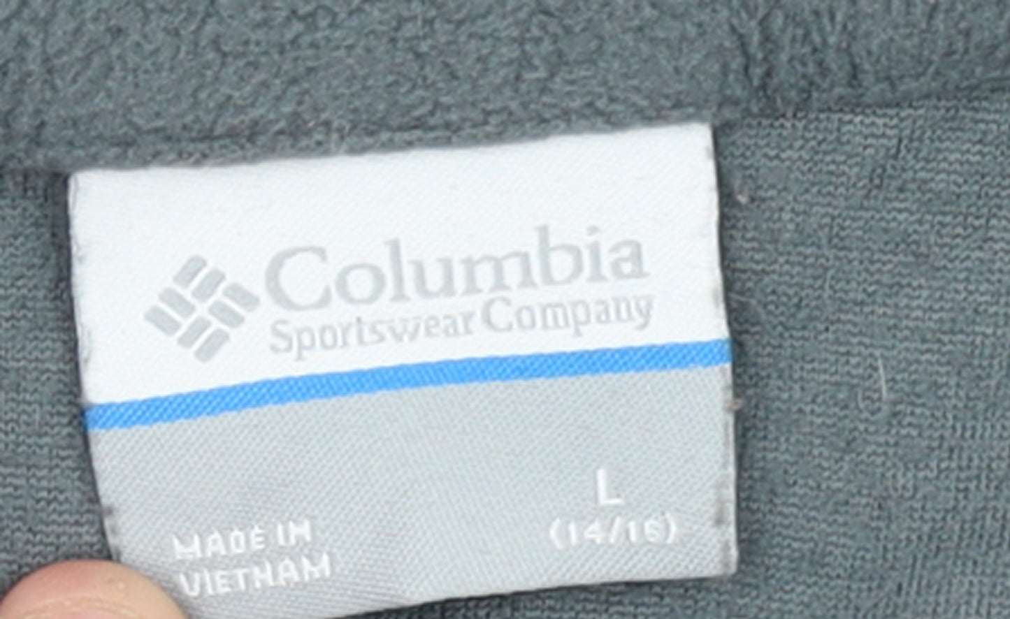 Columbia Boys Grey Fleece Quarter Zip Pullover Sweatshirt L 14-15 Years
