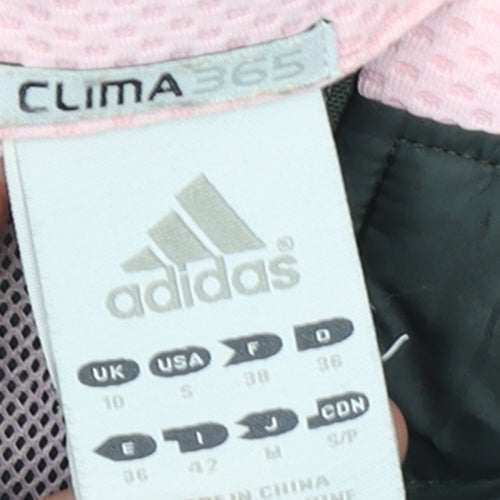 adidas Womens Black Pink Track Jacket Size 10 Full Zip Lightweight