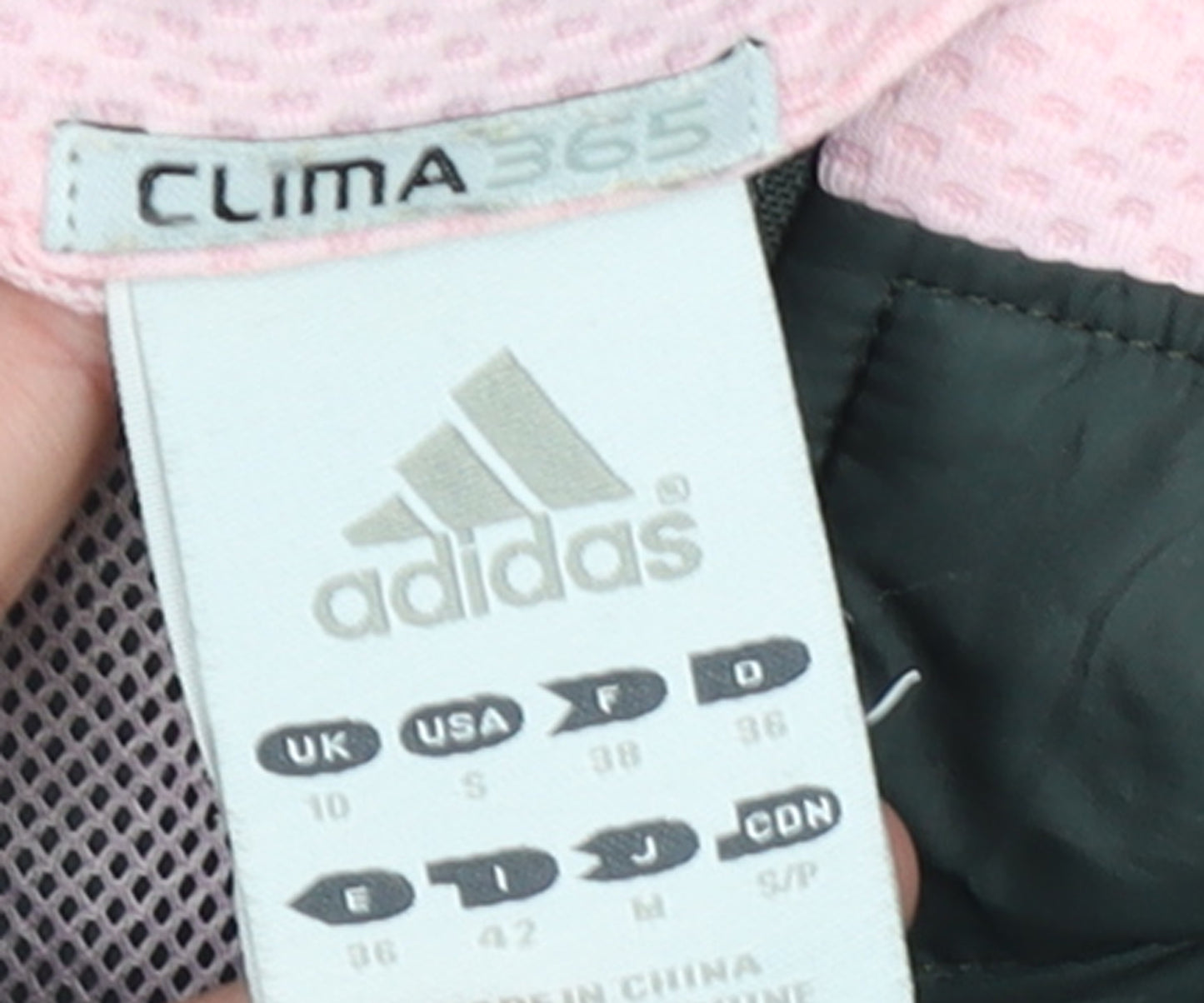 adidas Womens Black Pink Track Jacket Size 10 Full Zip Lightweight