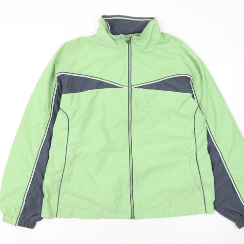 Champion Womens Green Track Jacket L Full Zip Lightweight Sportswear