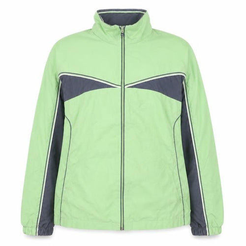Champion Womens Green Track Jacket L Full Zip Lightweight Sportswear