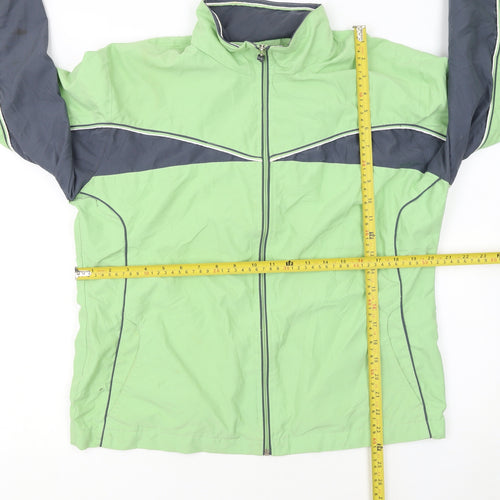 Champion Womens Green Track Jacket L Full Zip Lightweight Sportswear