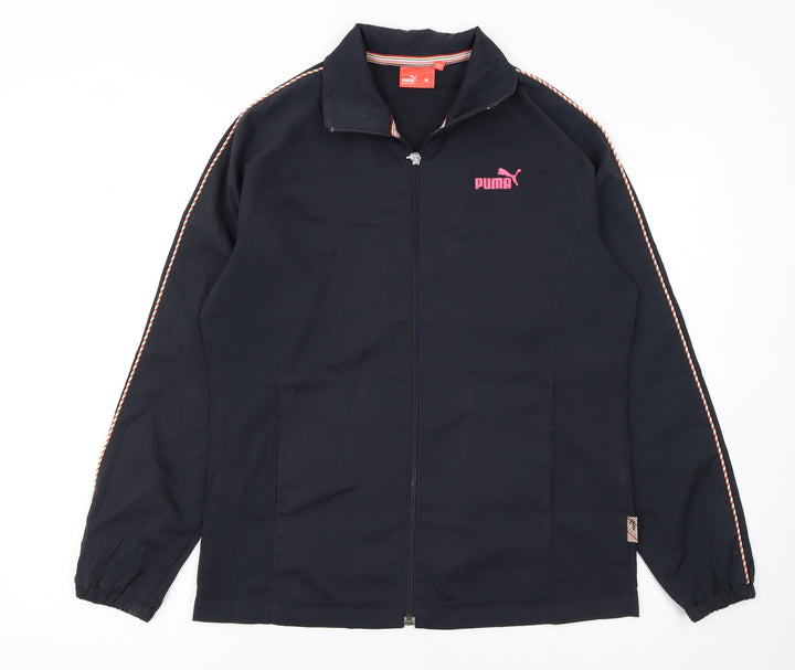 Puma Women's Black Track Jacket M Full Zip Lightweight Sportswear