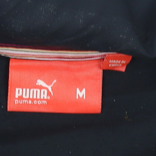 Puma Women's Black Track Jacket M Full Zip Lightweight Sportswear