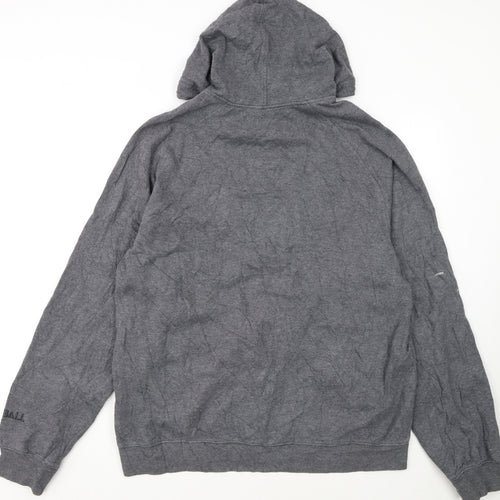 Nike Mens Grey Pullover Hoodie L Graphic Print Sports Fleece
