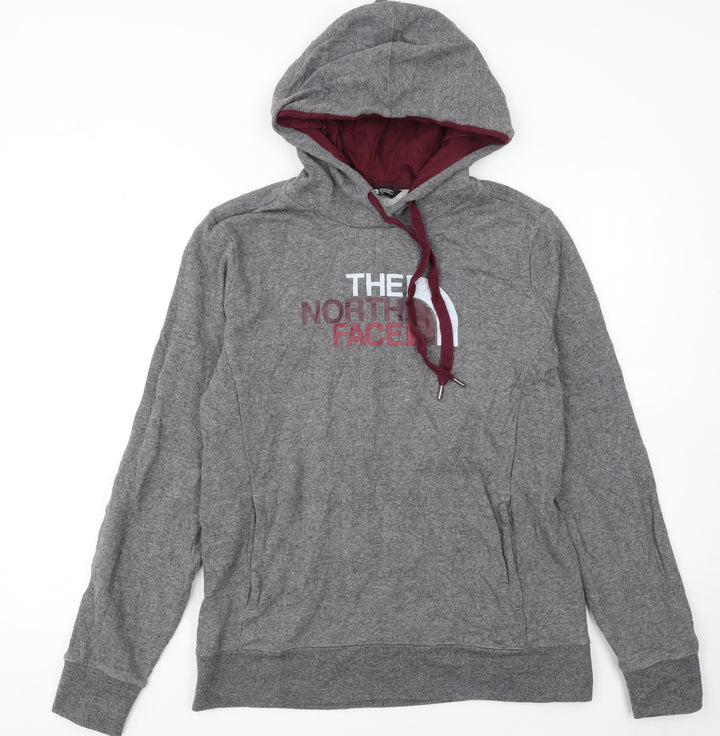 The North Face Womens Grey Pullover Hoodie Size L Fleece Lined