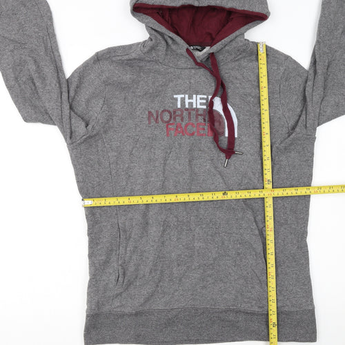 The North Face Womens Grey Pullover Hoodie Size L Fleece Lined