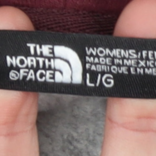 The North Face Womens Grey Pullover Hoodie Size L Fleece Lined