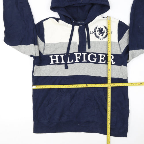 Tommy Hilfiger Men's Blue Striped Pullover Hoodie Size M
