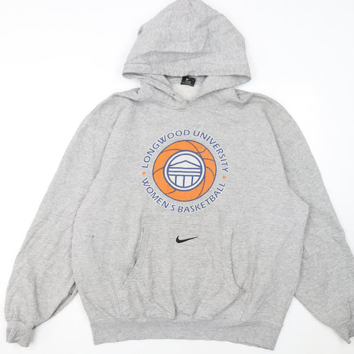 Nike Men's Grey Pullover Hoodie L Graphic Longwood University Basketball