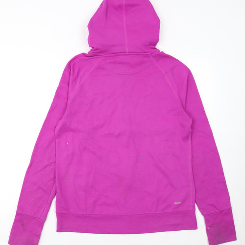 Adidas Womens Pink Full Zip Hoodie Size 12-14 Cotton Blend Climalite