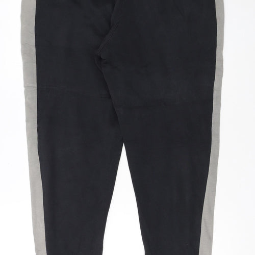 Puma Men's Black Jogger Sweatpants L Grey Side Stripes Casual