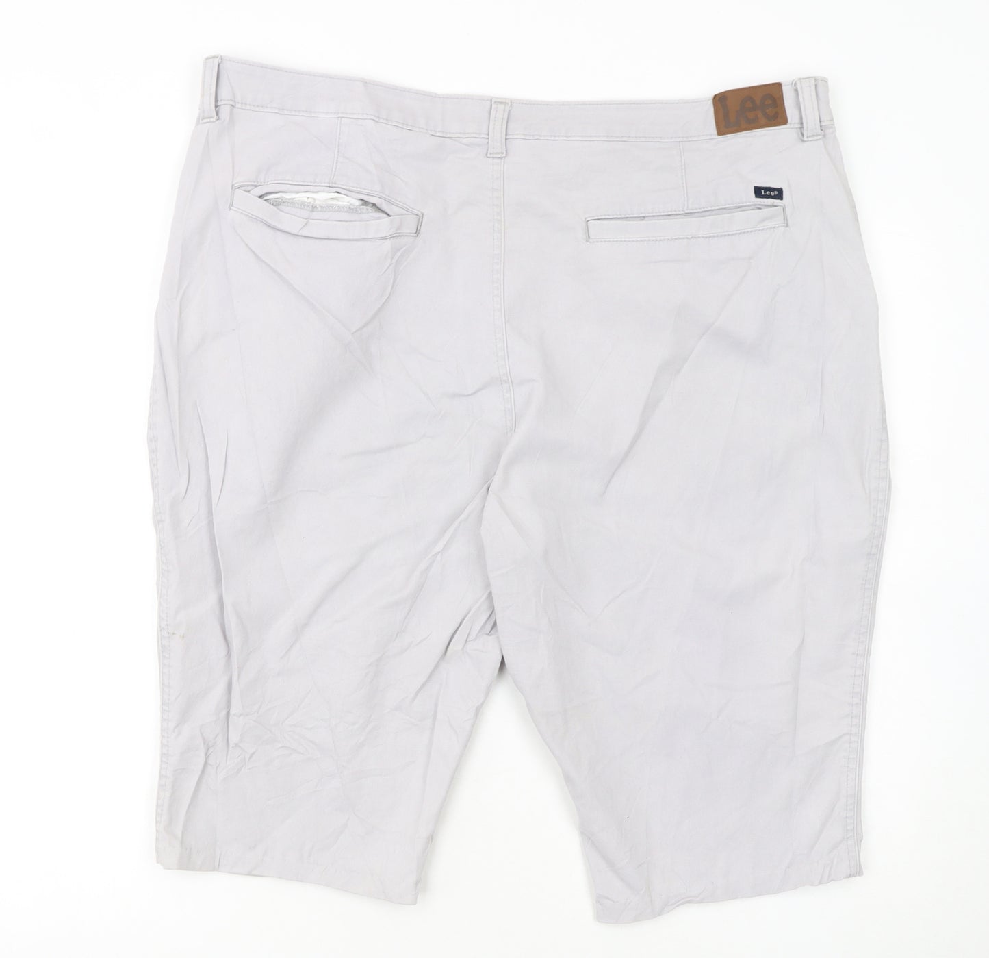 Lee Women’s Grey High Rise Chino Shorts M Regular Fit Heritage