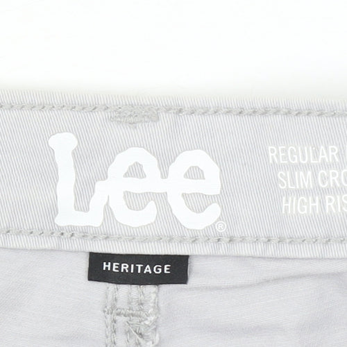 Lee Women’s Grey High Rise Chino Shorts M Regular Fit Heritage
