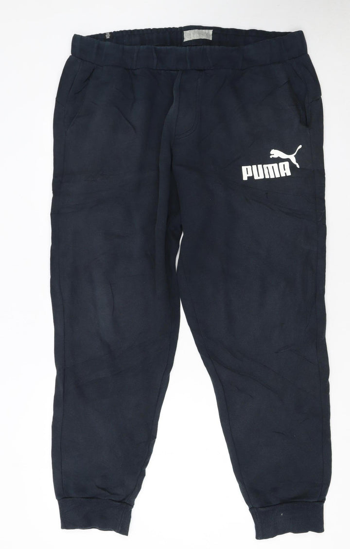 Puma Men’s Black XL Jogger Sweatpants with Logo