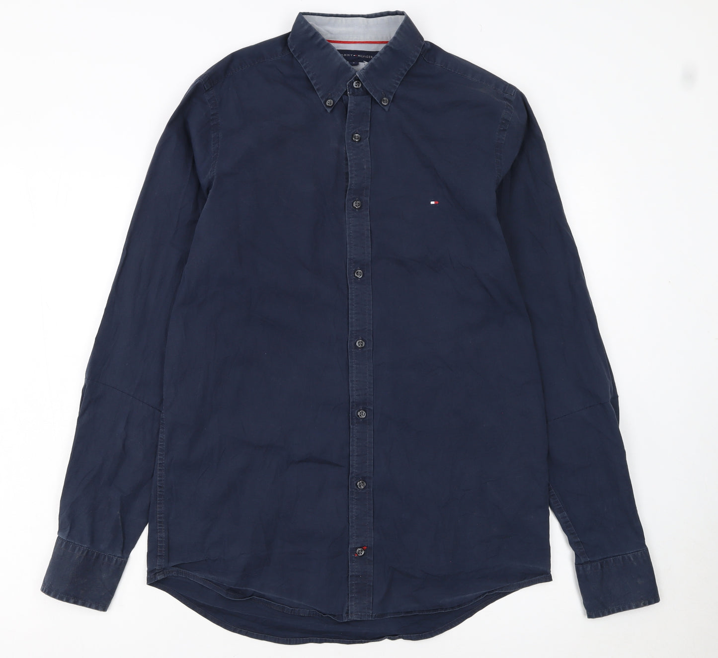 Tommy Hilfiger Men's Blue Slim Fit Stretch Button-Up Shirt S