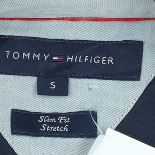 Tommy Hilfiger Men's Blue Slim Fit Stretch Button-Up Shirt S