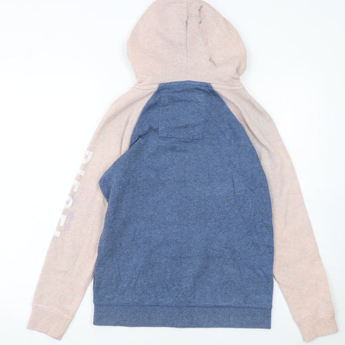 Diesel Women Blue Beige Full Zip Hoodie Size M Track & Field Logo
