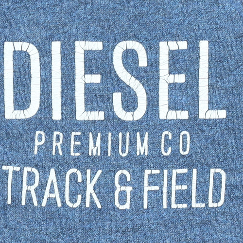 Diesel Women Blue Beige Full Zip Hoodie Size M Track & Field Logo
