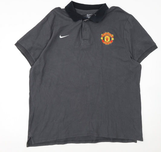 Nike Men’s Grey Manchester United 2XL Polo Shirt