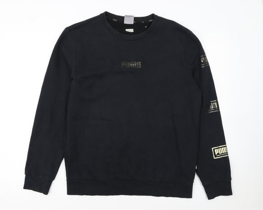 Puma Women's Black Small Crew Neck Pullover Sweatshirt