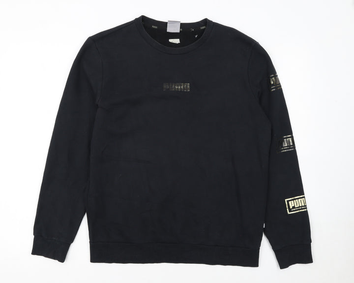 Puma Women's Black Small Crew Neck Pullover Sweatshirt