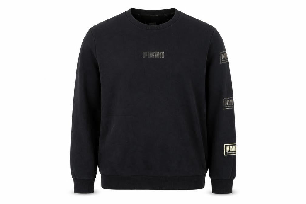 Front view of Puma Women's Black Small Crew Neck Pullover Sweatshirt