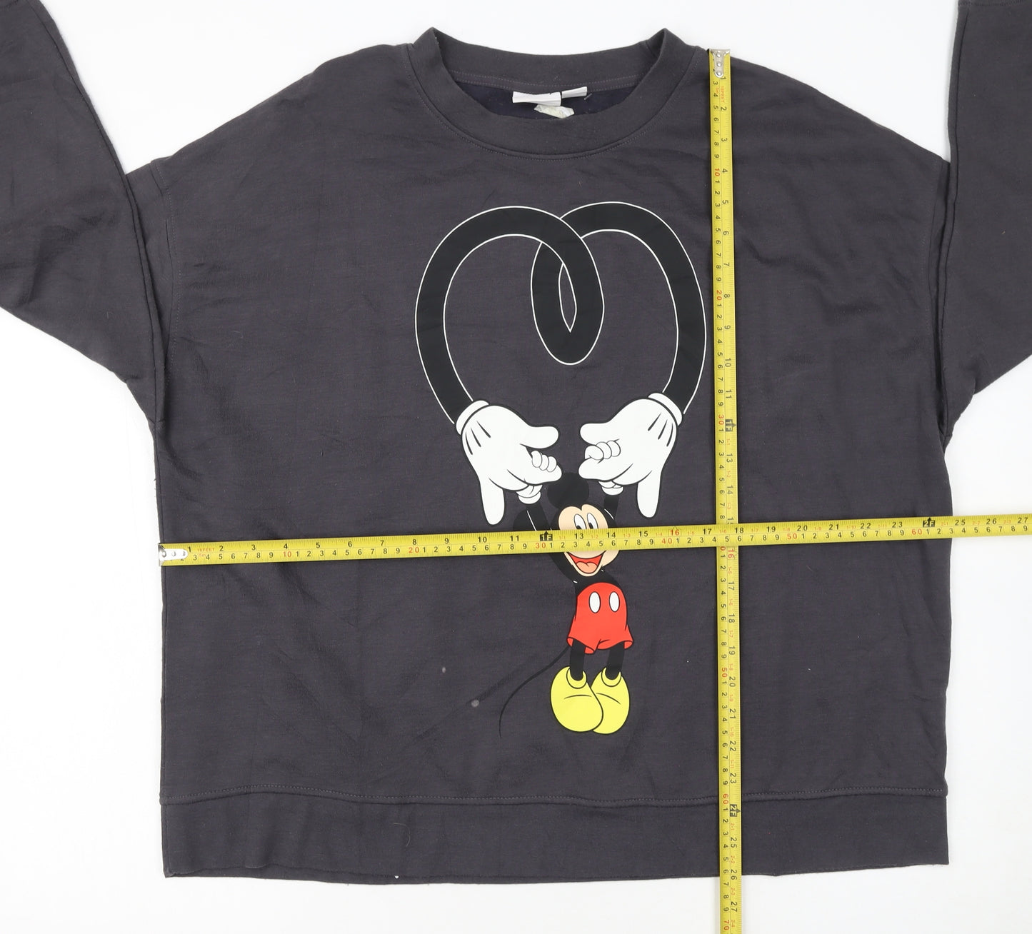 Disney Women Black Mickey Mouse Pullover Sweatshirt XL