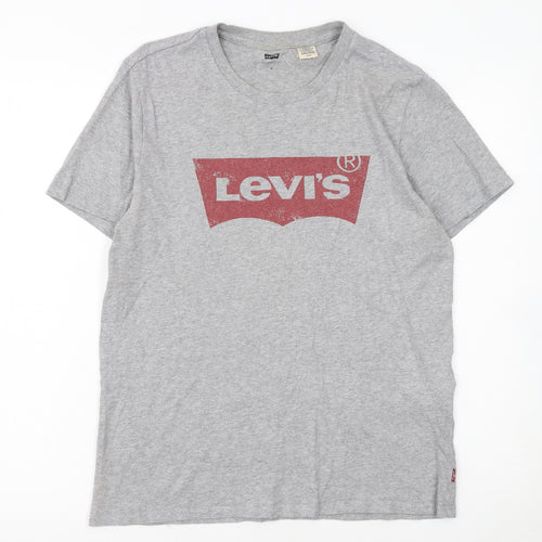 Levi's Womens Grey Small Classic Logo Short Sleeve Cotton T-Shirt