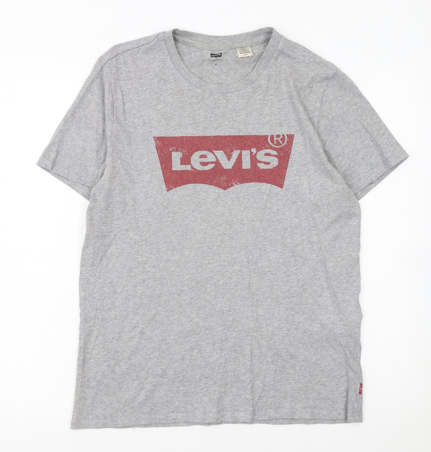 Levi's Womens Grey Small Classic Logo Short Sleeve Cotton T-Shirt