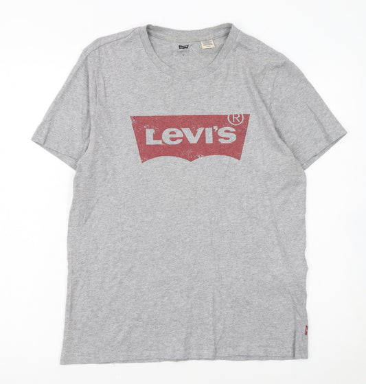 Levi's Womens Grey Small Classic Logo Short Sleeve Cotton T-Shirt
