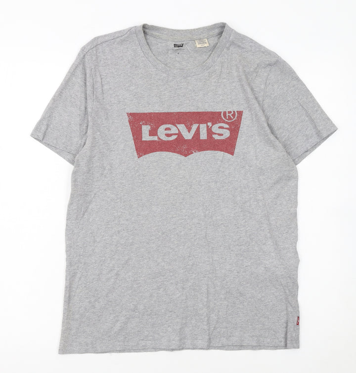 Levi's Womens Grey Small Classic Logo Short Sleeve Cotton T-Shirt