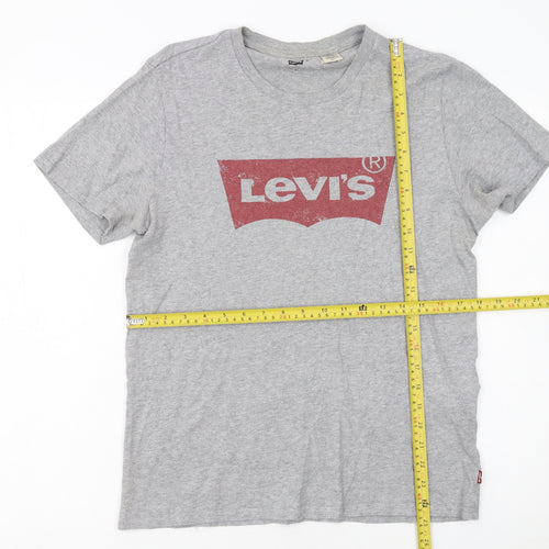 Levi's Womens Grey Small Classic Logo Short Sleeve Cotton T-Shirt
