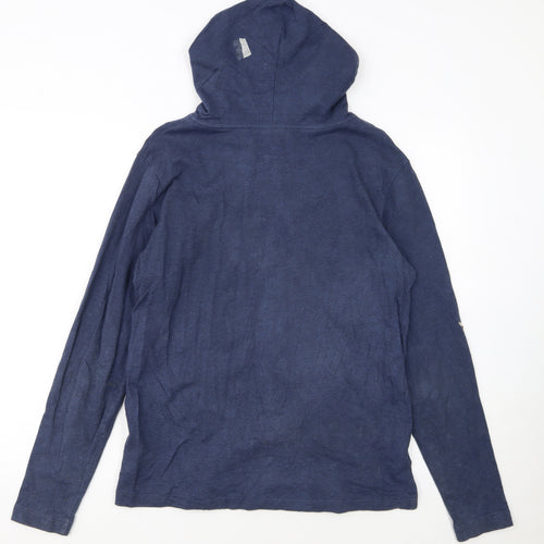 Hugo Boss Men's Blue Full Zip Hoodie Size S Jersey Cotton