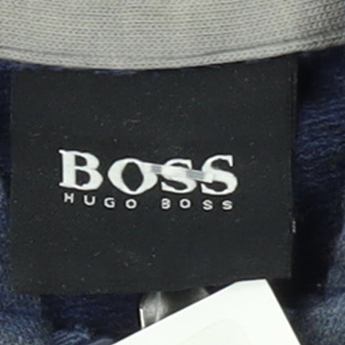 Hugo Boss Men's Blue Full Zip Hoodie Size S Jersey Cotton