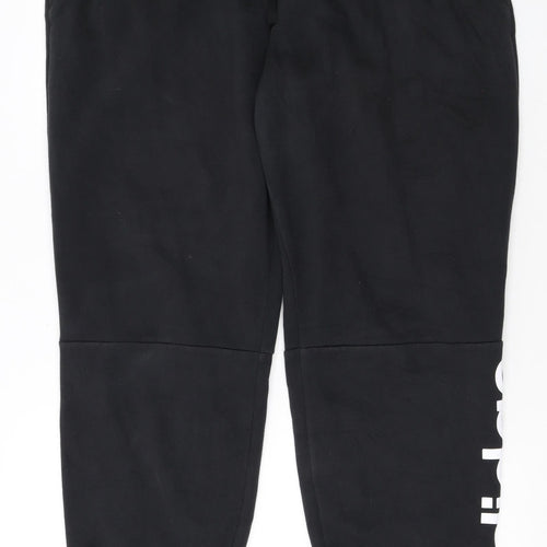 Adidas Womens Black XL Jogger Trousers Elastic Waist Fleece