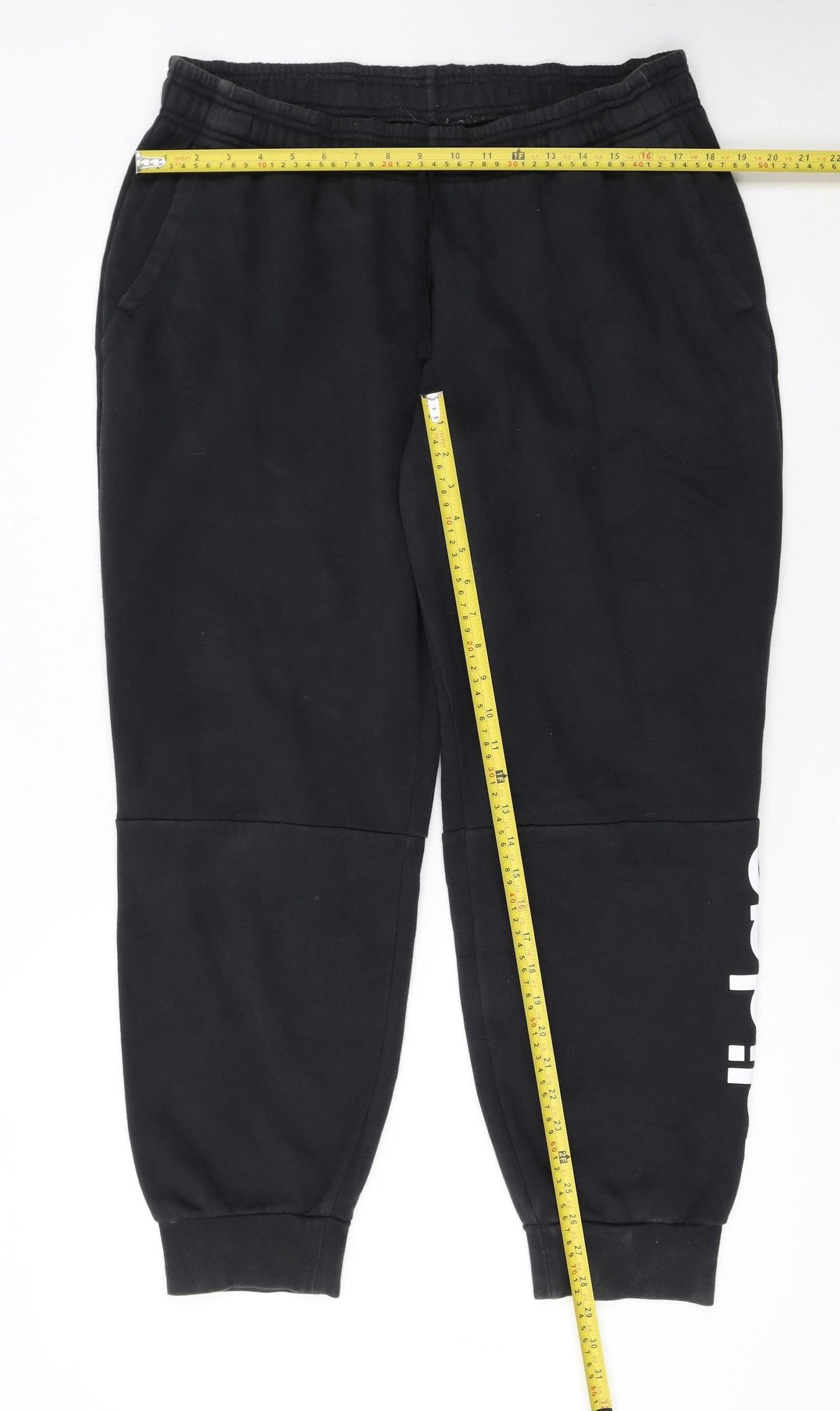 Adidas Womens Black XL Jogger Trousers Elastic Waist Fleece