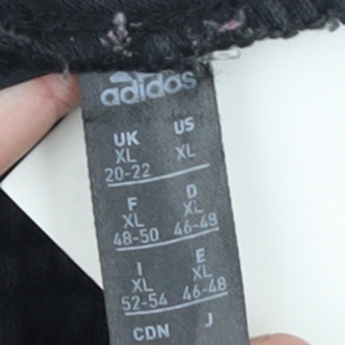 Adidas Womens Black XL Jogger Trousers Elastic Waist Fleece